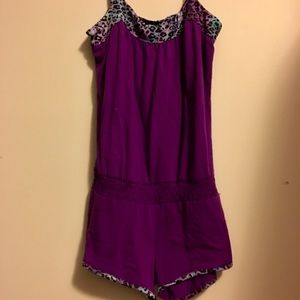 Romper with glitter leopard accent